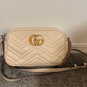Gucci Cream Crossbody Bag with Gold Accents
